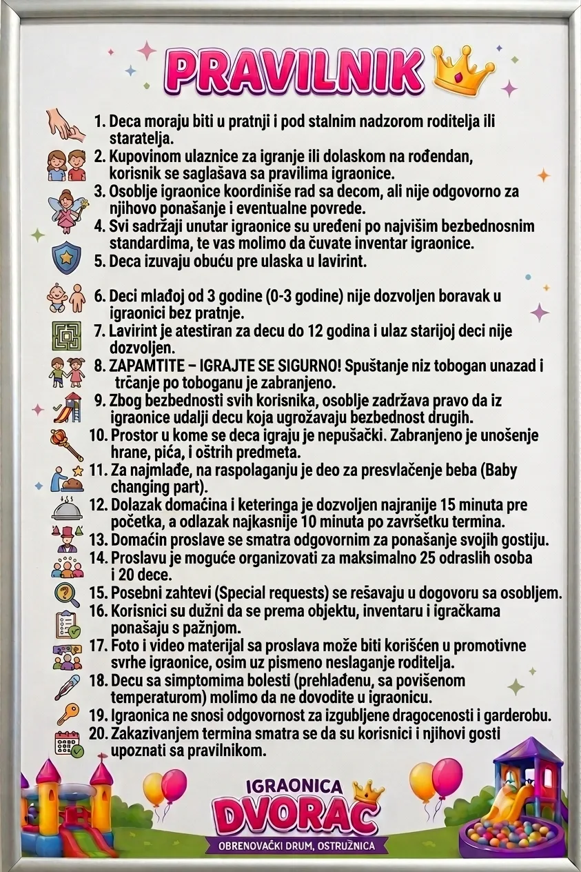 Pravilnik igraonice